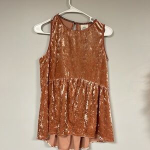 Knox Rose Women's' Small top/blouse, Dusty pink, shimmery velour, sleeveless